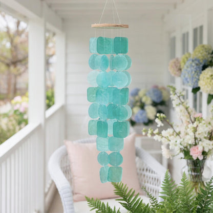 Solange & Frances Wind Chimes for Outside. Capiz Shell Wind Chime Outdoor Decor. Unique House Decor and Birthday Gifts for Women. Ideal Gifts for Women Who Have Everything