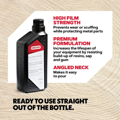 Oregon 54-026 Premium Bar and Chain Oil and Lubricant for Chainsaws, 1 Quart Bottle (32 fl.oz / 946 ml)