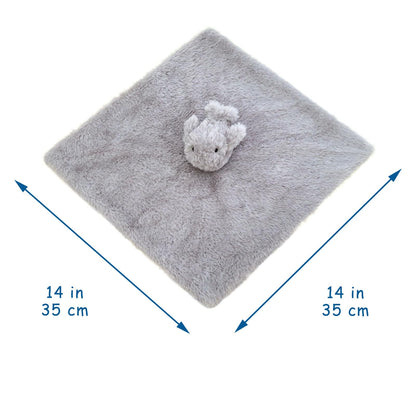 Doindute Baby Gray Whale Soft Stuffed Animal Security Blanket, Plush Whale Character Lovey Blanket, Baby Shower/Nursery Gift, Newborn Infant Toddler Snuggle Blankie for Girls Boys, 14 Inches