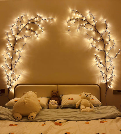 The Lighted Willow Vine Plants for Living Room Decor,LKGOOD Christmas Decorations, Light Trees with 144 LEDs Plug in for Decoration Inside(1PCS Black)