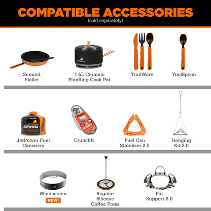 Jetboil Zip 0.8L Portable Fast Boil Stove with Easy-Turn Knob Igniter for Backpacking and Camping, Propane/Isobutane Burner with Cooking Cup, Carbon