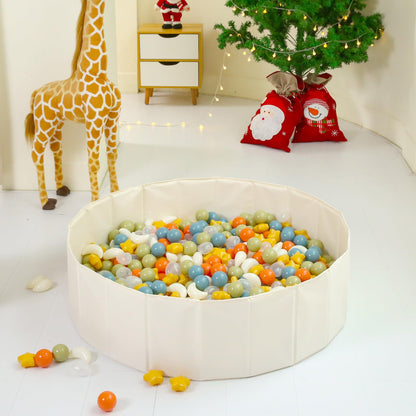 White Kids Ball Pit, Children &Pet Toy Ball Play Pool, Unsexual Foldable Play Tent for Kids Girls Boys Dogs Indoor and Outdoor,Balls Not Included,31.5 Inch /2.62 Feet