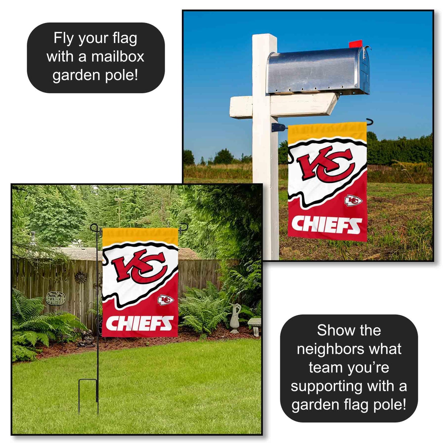 WinCraft Kansas City Chiefs Large Logo Double Sided Garden Banner Flag