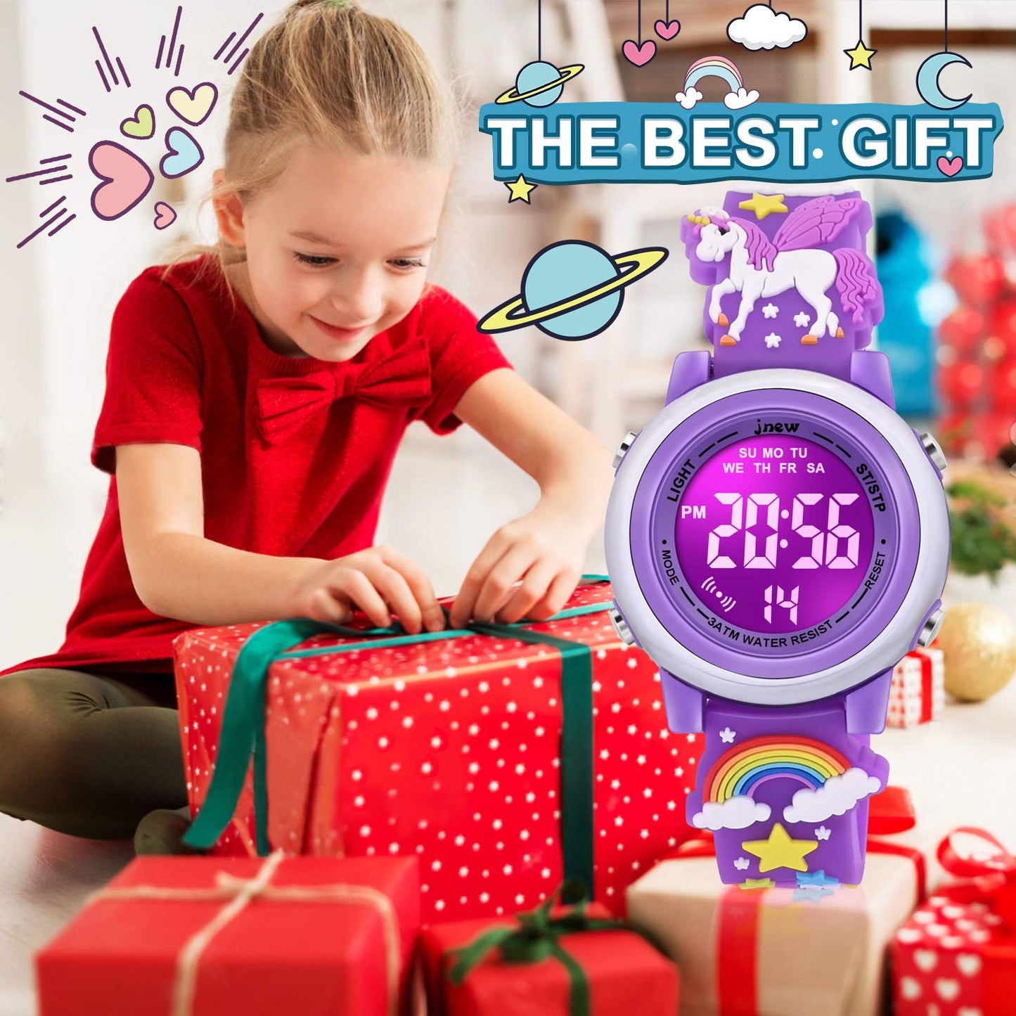 VAPCUFF Kids Toys Age 3-8, Toddler Watches for Girls - Unicorn Purple Xmas Gift