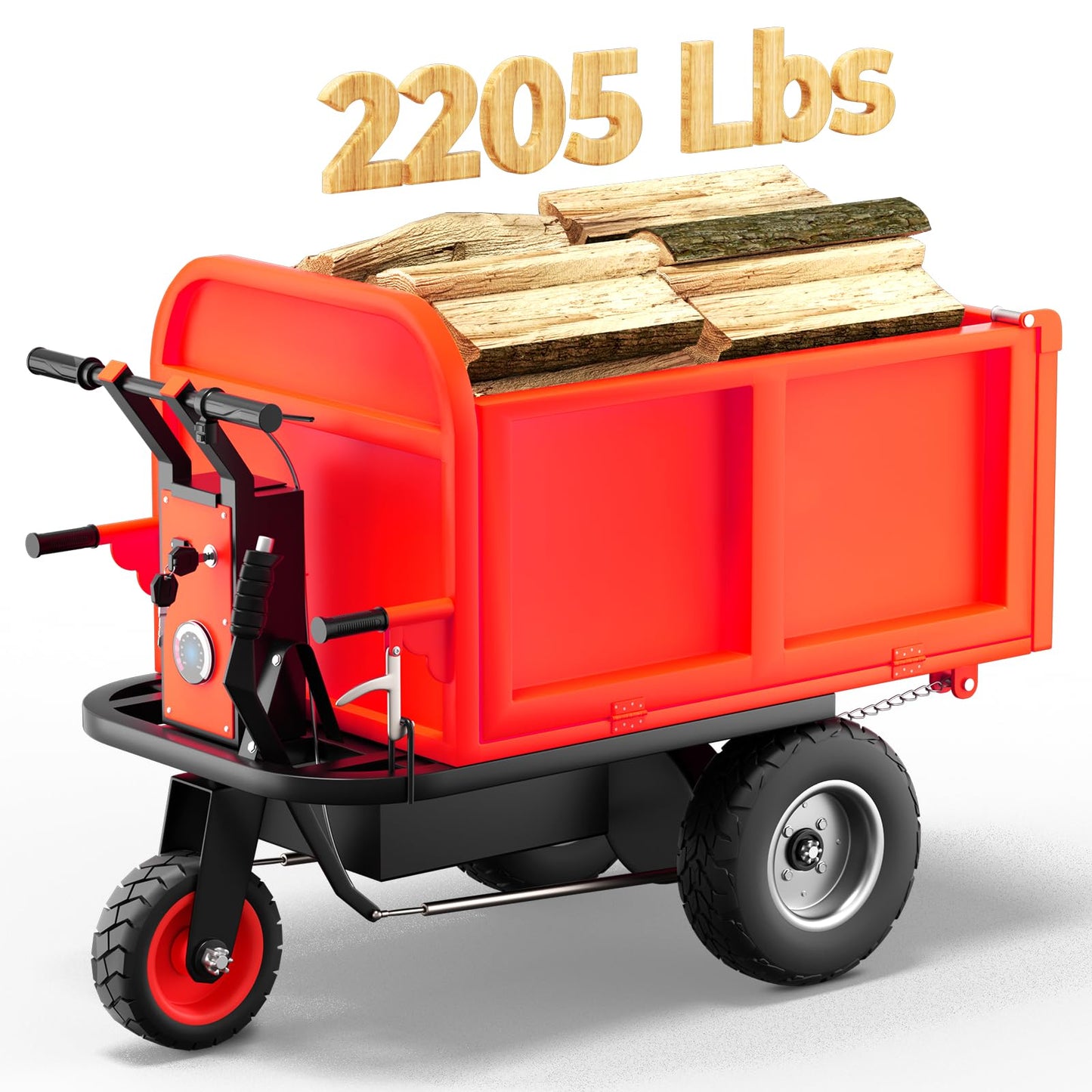 Arczorix Suqare Electric Wagon Wheelbarrow Utility Cart, Powered Deer Cart 48V 20Ah 1000W Capacity 2205Lbs, Material Hauler for Farm and Garden