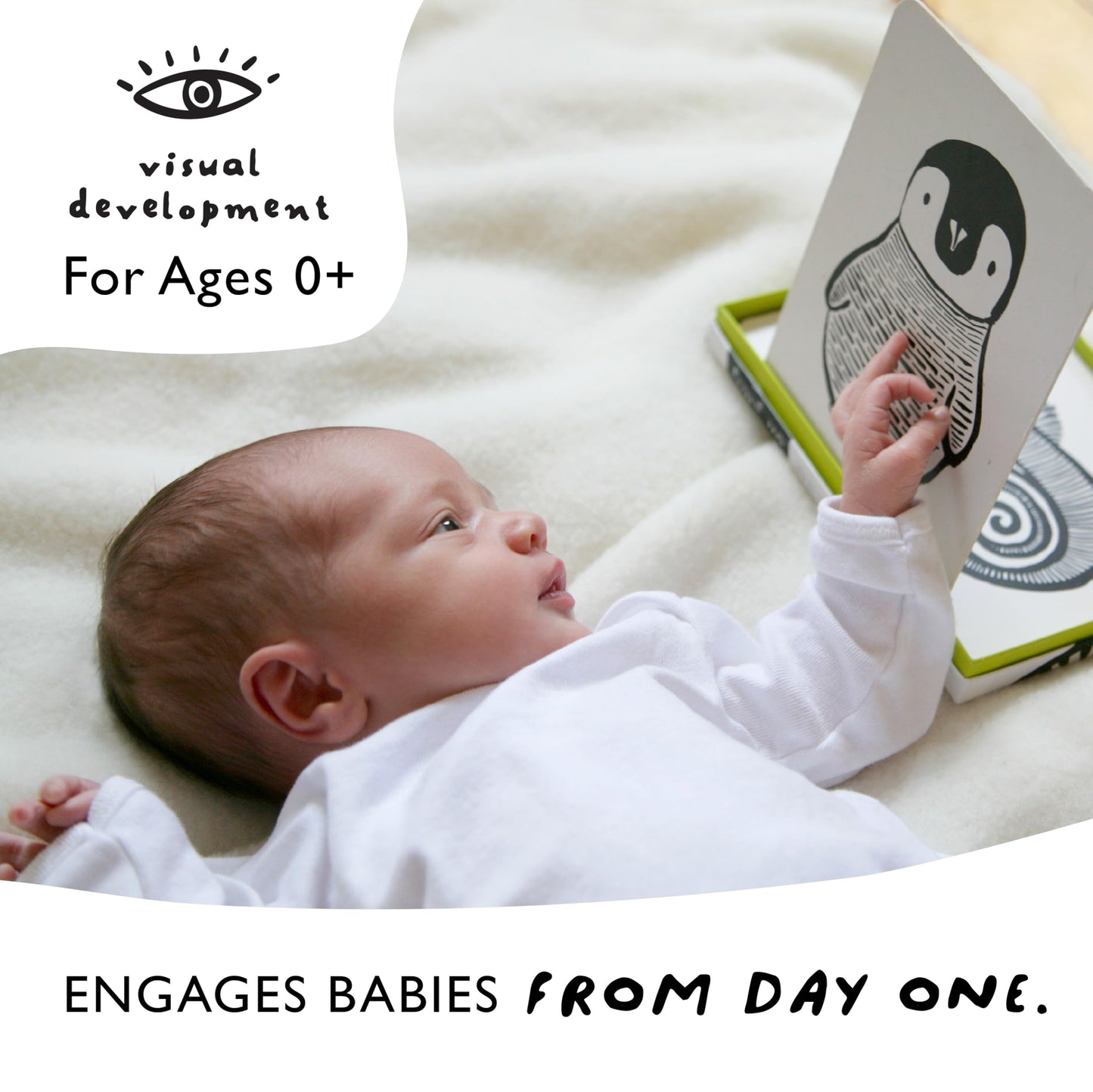 Wee Gallery High Contrast Baby Cards - Black and White Cards for Newborns, 6 to 12 Months Baby Flash Cards, Tummy Time and Visual Stimulation Art Cards - Ocean Animals