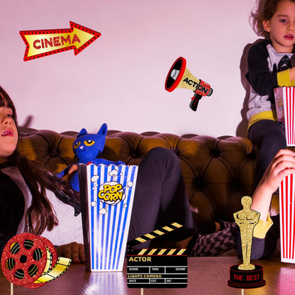 Movie Night Supplies Photo Booth Props Hollywood Photobooth Props for Movie Theater Themed Red Carpet Birthday Party Favors Supplies