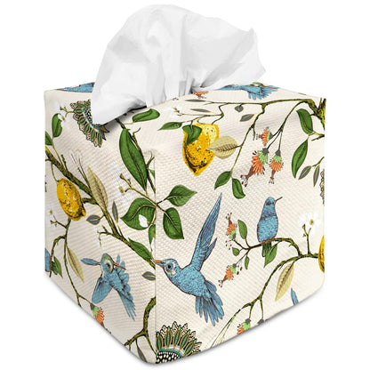 Tissue Box Cover Square Decorative Tissue Box Holder Cute Funny Cube Tissue Case Cover-Blue Bird Tissue Box Cover