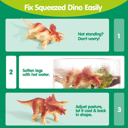 COCO&Friends Dinosaur Toys for Kids 3-5 - Portable Dinosaur Backpack Play Set with Foldable 3D Mat, Pretend Play Toy for 4 Year Old Boy Birthday Gift - Travel Outdoor Beach Toys for Kids Ages 4-8