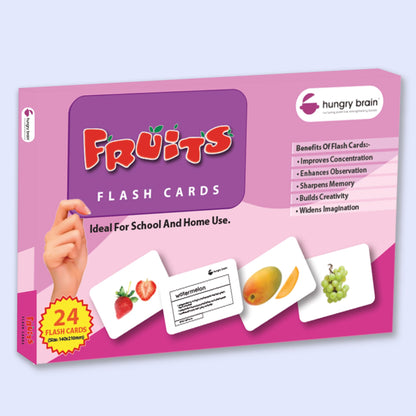 Hungry Brain Fruits Educational High Contrast Baby Flash Cards 3 Months to 6 Years | Visual Stimulation Cards | Brain Development, Montessori Early Learning for Toddlers, Infants, Preschool Kids