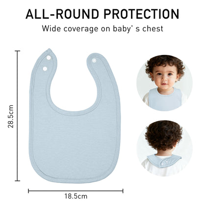 10 Pack Cotton Snap Bibs for Baby Boy Girl, Super Soft Drool Bibs for Teething and Feeding