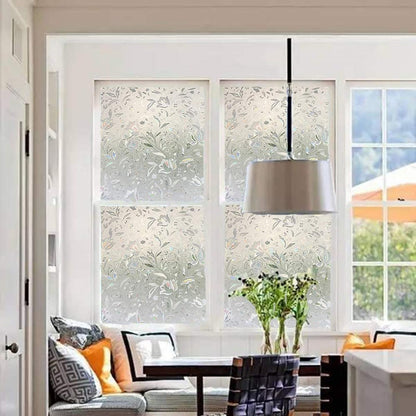 LEMON CLOUD Window Film, Decorative Window Privacy Film, 3D Stained Glass Window Sticker,Anti-UV Sun Blocker Heat Control for Home(Rainbow Tulip Design,17.5 x 78.7 inches)