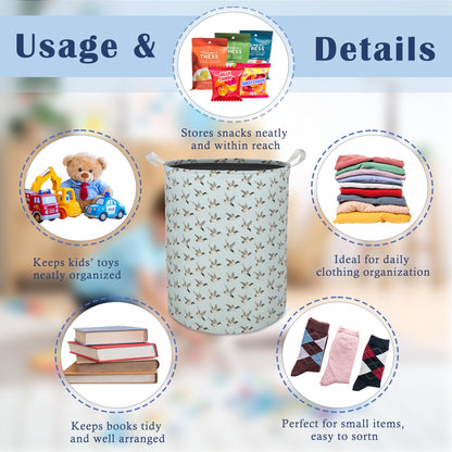 TAZSWDMM Blue Mallard Duck Nursery Laundry Basket Hamper, Flying Mallard Duck Foldable Clothes Toys Books Storage Box Bins Baskets Organizer for Baby Boys Nursery Kids Room Bathroom