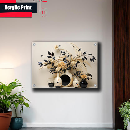 Scandinavian Folk Art, Black and Beige Abstract Botanical Wall Art for Scandinavian Home Decor, poster Prints, Wall Decor