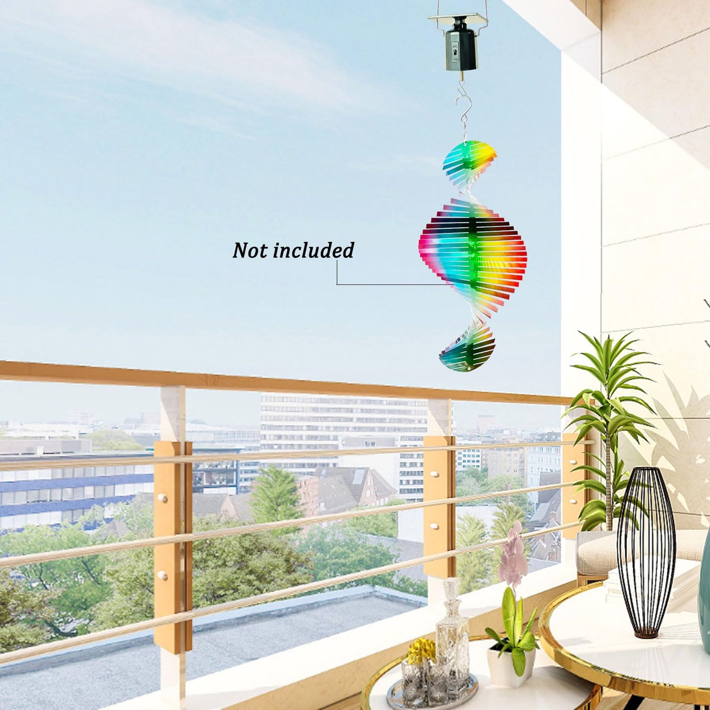 Aoedelyart Solar Powered Wind Spinner Motor Eco-Friendly,Outdoor Solar Energy Operated Hanging Display Mobile Rotating Motor for Sun Catchers,Wind Chime,Garden Decor,Hanging Ornament-Black