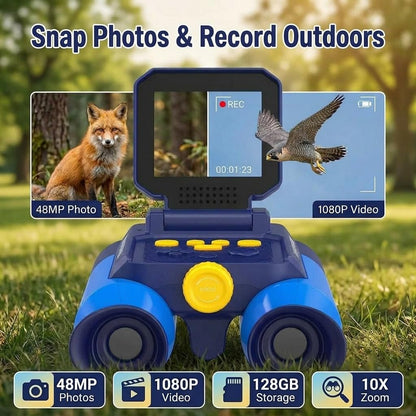 OAEBLLE Nature Exploration Toys, 2.4" IPS Screen Digital Wildlife Camera with Night Vision & 10X Zoom, Kids Outdoor Play Equipment for Children Ages 4-8 8-12, Bird Watching Camping Gifts for Boy Girls