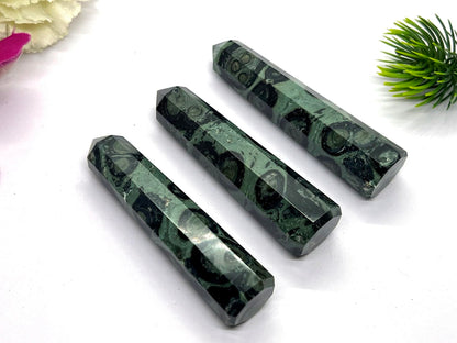 WholesaleGemShop 3 Inch (70 mm) Gemstones Kambaba Jasper Obelisk Tower Jumbo Facet Aura Rock Crystal Natural Polished Earth Wand Spirit