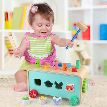LAAVII Montessori Baby Hammer Pounding Toy for Toddlers Boys Girls 2 3 4 Years Old, Educational Learning Toy Xylophone Color Shape Easter Basket Stuffers for Toddlers Valentine's Day Gift