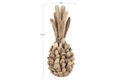 Creative Co-op Pure Driftwood Pineapple Decoration, Brown