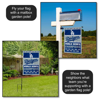 Dodgers 9 Time World Champions Series Double Sided Garden Flag