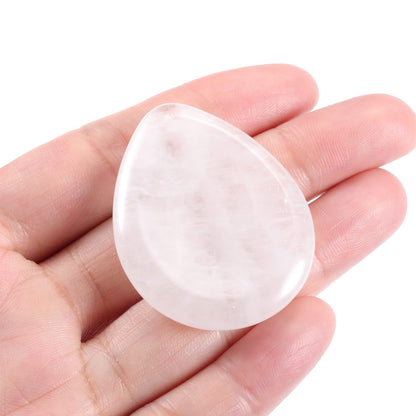 CrystalTears Clear Quartz Crystal Worry Stone Thumble Polished Healing Crystals Pocket Palm Stone Thumb Worry Stones for Anxiety Stress Relief Crystal Therapy