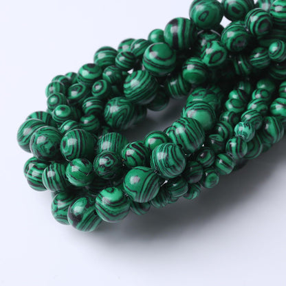 90PCS 4MM Green Malachite Stone Beads Natural Gemstone Round Stone Beads for Jewelry Making DIY Healing Power Bracelet 15"