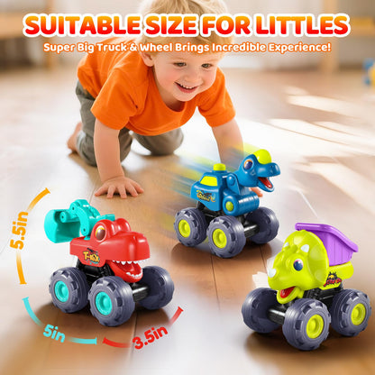 OCATO Dinosaur Monster Trucks for Toddlers 2-4 Years Dinosaur Toys for Kids 2 3 4 5, Kids Toys Boys 3-5 Baby Toddler Boy Toys Gifts Age 2 3 4 Birthday Gifts Xmas