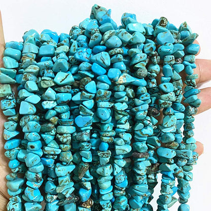 PLTbeads Gemstone Chips Natural Green Turquoise 3-5mm Healing Crystals Waist Bracelets Necklace Kit Irregular Stone DIY Crafts Design Jewelry Making Approxi 32 inch