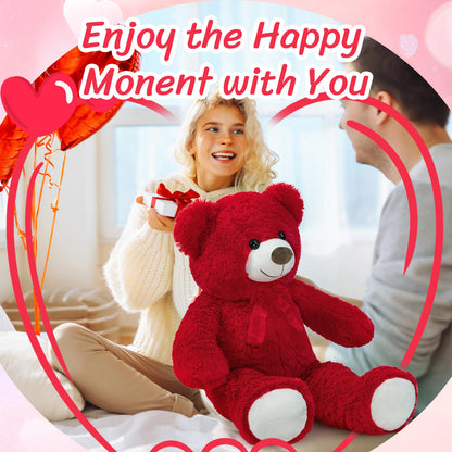 HollyHOME Big Teddy Bear Large Teddy Bear Stuffed Animal Birthday Valentines Day Plush for Kids and Girlfriend 36 inch Red