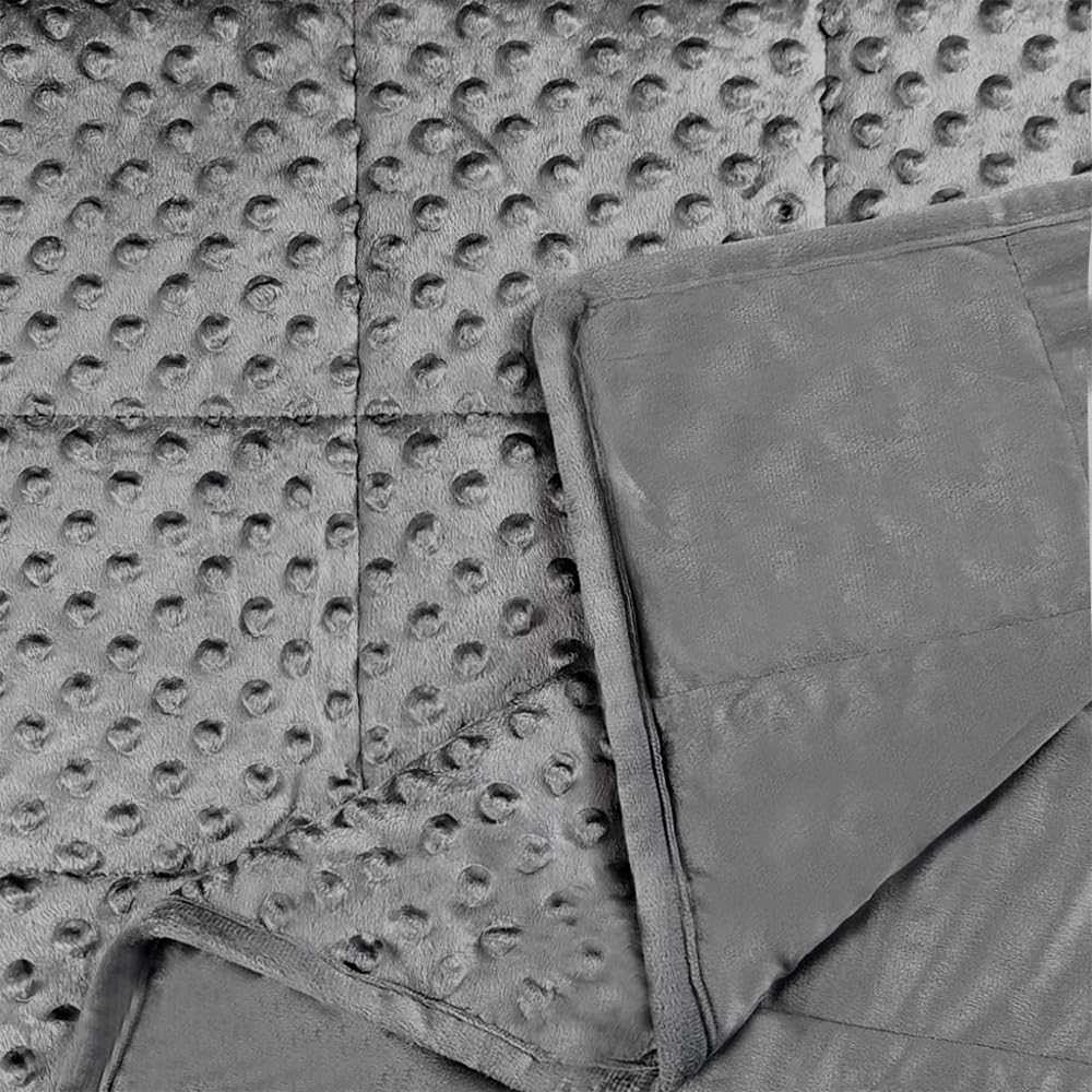 ALANSMA Reversible Weighted Blanket for All Season, Luxury Velvet, Warm and Cool, Adult Kids 5Lb Weighted Blanket, Enjoy Sleeping Anywhere(Grey,36"x48" 5lbs)