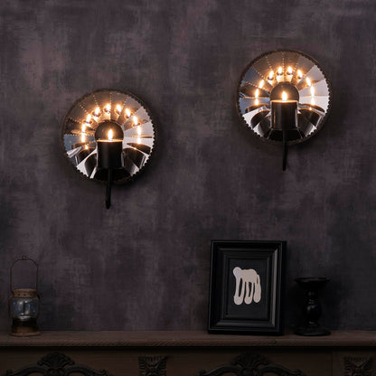 Woparty Candle Sconces,Wall Candle Holder Set of 2, Multi-Angle Light Reflection for Wall Decor Living Room，Dining Room 11.8" H x 10.8" W x 4.9" D