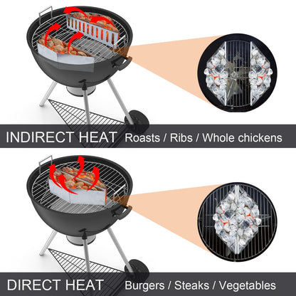 Charcoal Basket Stainless Steel for Weber Char-Basket Charcoal Holders Compatible with Weber 22 inch Grilling Accessories Charcoal Kettle Grill Accesories(2 Pieces)