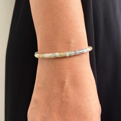 yupoxiu Inspirational Gifts Healing Natural Stone Bracelets - Thinking of You, Get Well Soon Encouragement Gifts Strength Bracelets for Women Friends Sister (Amazonite & Life is Tough)