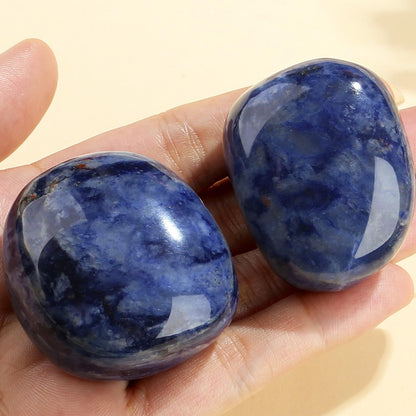 MAIBAOTA 1.6-2.0" Blue Sodalite Crystal Large Sodalite Stone Reiki Blue Crystal Natural Tumbled Blue Polished Stones for Energy Witchcraft Therapy Meditation DIY Crystals for Protection