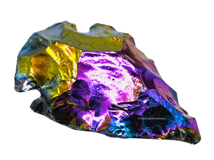 Amazing Gemstone 3 Pieces Titanium Aura Quartz Arrowhead, Crystal and Healing Stone Flint Rock Arrow Head - 1 to 1.5 Arrowheads for DIY Project Craft Point Jewelry Making