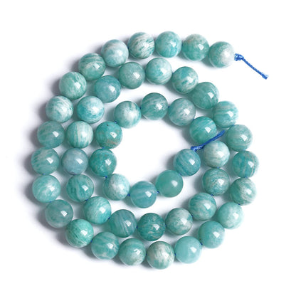 8MM 45PCS Natural Stone Amazonite Gemstone 2A Grade Crystal Loose Beads for Jewelry Making DIY Bracelet Necklace 1 Strand