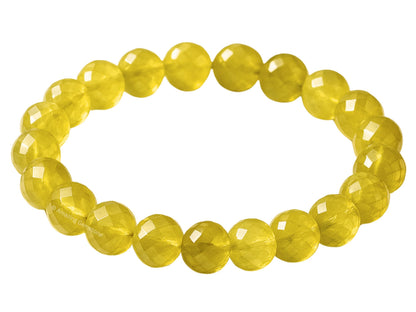 Amazing Gemstone Lemon Jade Bracelet for Women - Chakra Mens Bracelet Protection Crystals&Healing Stones - Bracelet Spiritual Meditation Gift Christmas Stocking Stuffers (Faceted Beaded Bracelet)