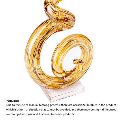 15" Tall Hand-Blown Murano-Style Glass Sculpture Statues Art Ornament Statue Figurines Home Decor Accent Piece Coastal Ocean Nautical Home Decor,Shelf,TV Stand,Tabletop Centerpieces,Wonderful Gift