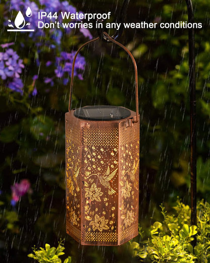 Mothers Day Gifts for Mom - Hummingbird Solar Lantern Outdoor Waterproof, Birthday Gifts for Women Grandma, Solar Lights Outdoor Garden Decor for Outside