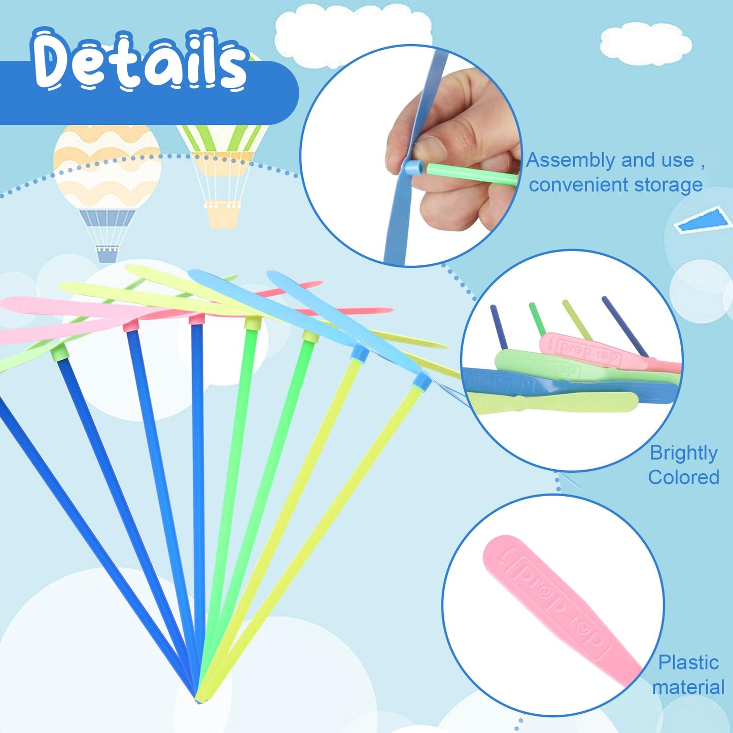 50set Flying Helicopter Toys Set, 50 Propeller+ 50 Rod,Hand Helicopter, Party Favors Outdoor Toy for Kids Ages 4-8, Gift Summer Outside Yard Activities Birthday Gifts 3 5 6 Year Old Girl Boys