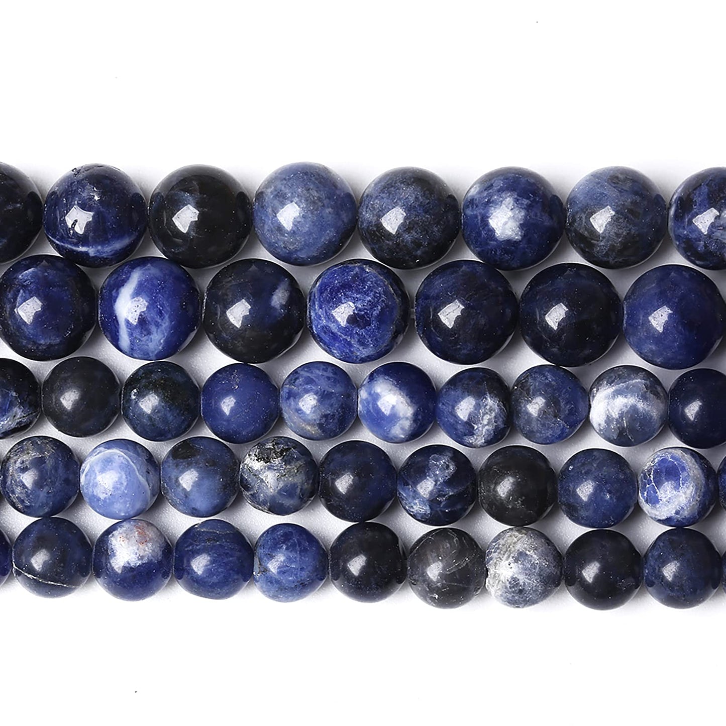 36Pcs 10mm Natural Dark Blue Sodalite Stone Beads Round Loose Spacer Beads for Jewelry Making DIY Bracelet Assortments 1 Strand (10mm, Natural Blue Sodalite)