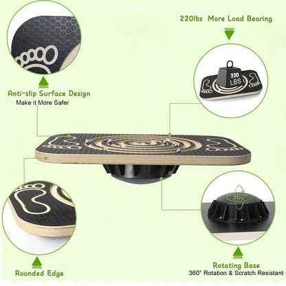 Ciyebst Balance Board Maze for Kids, 17.5-Inch Wobble Board Rocking Seesaw Sensory Training with 6 Balls, Non-Slip Pedals Indoor Outdoor for Boys Girls