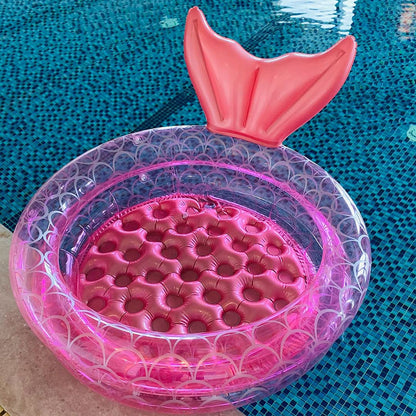 Benelet Inflatable Backyard Kiddie Mermaid Pools, Garden Round Swimming Pool for Kids, Kiddie Paddling Pool Indoor&Outdoor Baby Ball Pit Pool (35 inch)