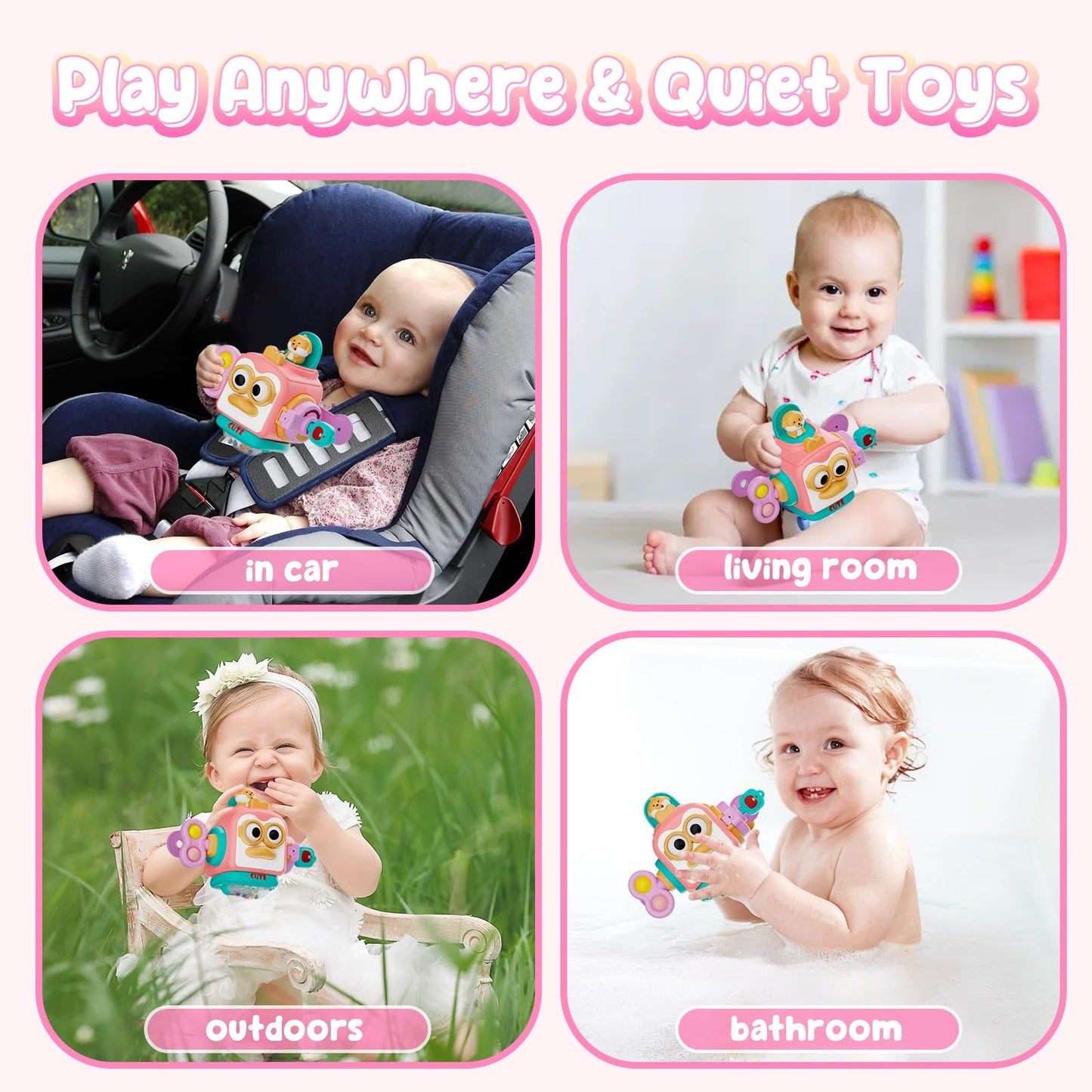 OSIMILY Toys for 1 Year Old Girl, Busy Cube Gift for 1 Year Old Girl,Sensory Toys for Toddlers 1-3,Fine Motor Skills Educational Toys,Birthday Gift for Baby Aged 6, 9, 10, 12, 18 Months