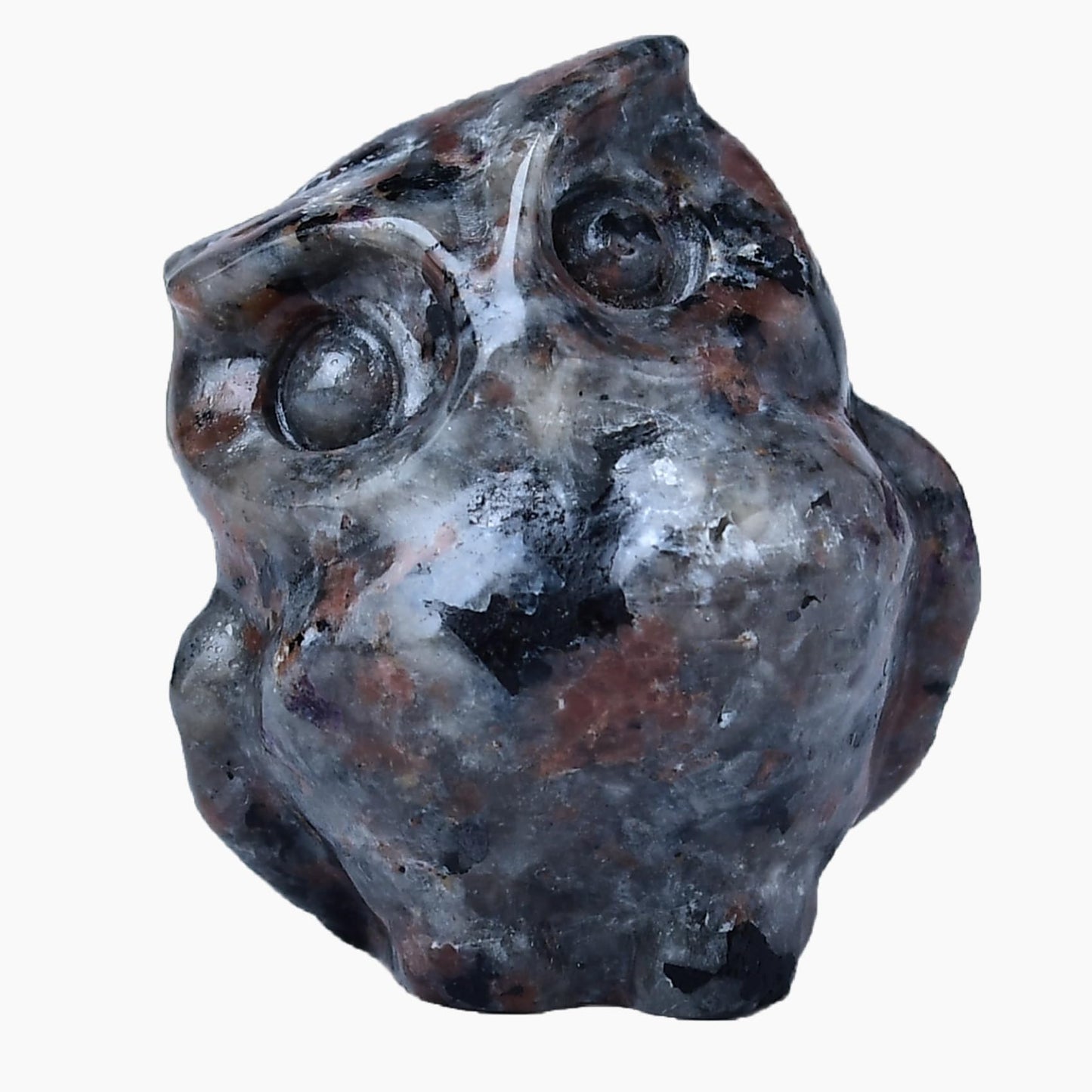 WUYOUSHI Natural Flame Stone Crystal Owl Decor Healing Stone Crystal Pocket Figurine Statue Hand Carved Polished Natural Gemstone Office Desk Meditation Spiritual Gift