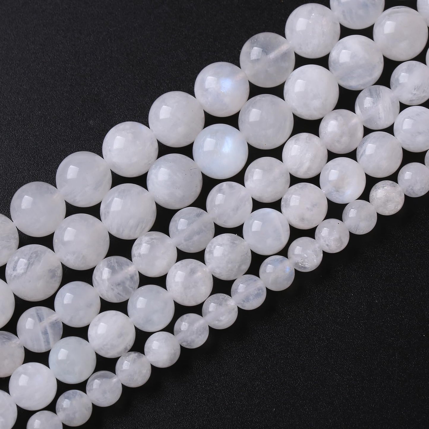 4MM 86PCS Natural Stone White Moonstone Gemstone Semi Precious Beads for Jewelry Making DIY Bracelet