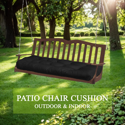 MTMR Outdoor Bench Cushion-44X19 Water-Repellent Tufted Porch Swing Cushions with High Elasticity PP Cotton and Ties Fade-Resistant Patio Outdoor Chair Cushion for Bench Furniture, Indoor Seat Cushion
