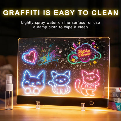 LED Drawing Board for Kids,13.7" USB Light Up Tracing Tablet with 6 RGB Light Modes, 7 Dry Erase Markers & Tracing Paper,Neon Light Up Drawing Tablet Gifts for Kids Birthday Christmas Gift Ideas
