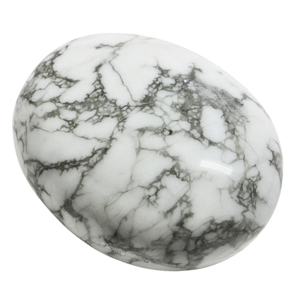 Amazing Gemstone Howlite Crystals and Healing Stones - Large Palm Stone Crystals Piedra - Crystal for Good Luck, Balanced Positive Energy, Meditation - Unique Stocking Stuffers Gifts for Women, Men
