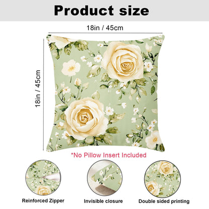 seewan Set of 4 Pillowcases, 18x18 inches Retro-Chic Sofa Pillowcases Home Decor Sofa Cushions Suitable for beds, Sofas, and Living Rooms Soft Square Cushion Covers Short Pile Fabric Pillowcases